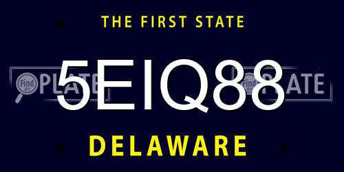 5EIQ88 Delaware License Plate