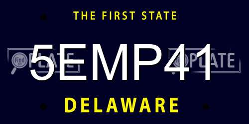 5EMP41 Delaware License Plate