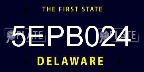 5EPB024 Delaware License Plate