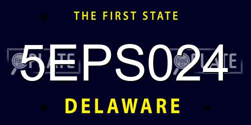 5EPS024 Delaware License Plate