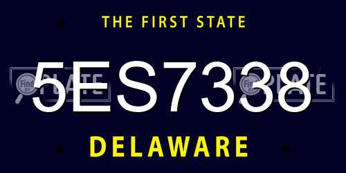5ES7338 Delaware License Plate