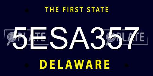 5ESA357 Delaware License Plate
