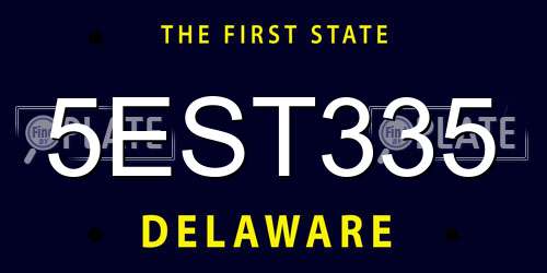 5EST335 Delaware License Plate