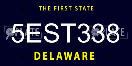 5EST338 Delaware License Plate