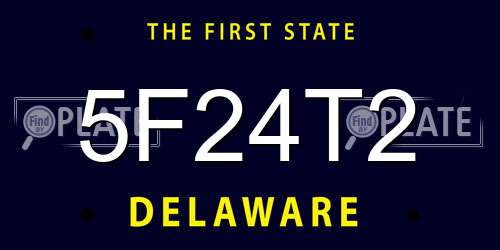 5F24T2 Delaware License Plate