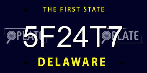 5F24T7 Delaware License Plate