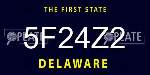 5F24Z2 Delaware License Plate