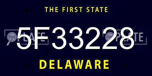 5F33228 Delaware License Plate