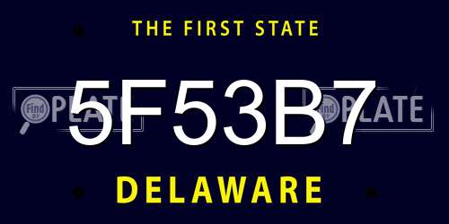 5F53B7 Delaware License Plate
