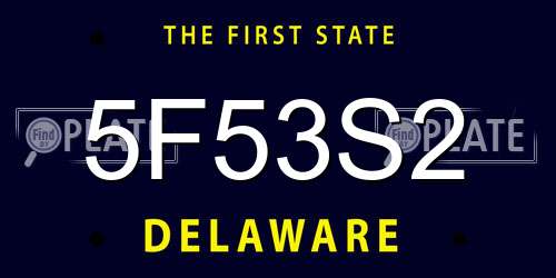 5F53S2 Delaware License Plate