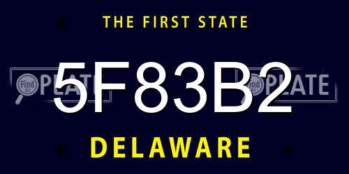 5F83B2 Delaware License Plate