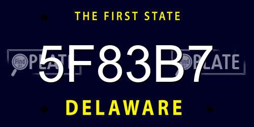5F83B7 Delaware License Plate