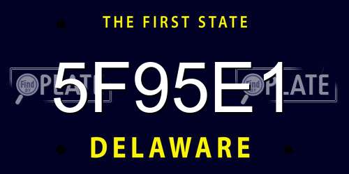5F95E1 Delaware License Plate