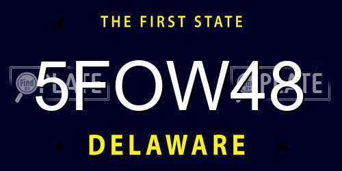 5FOW48 Delaware License Plate