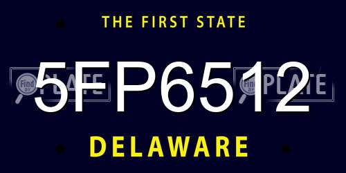 5FP6512 Delaware License Plate
