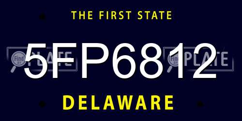 5FP6812 Delaware License Plate