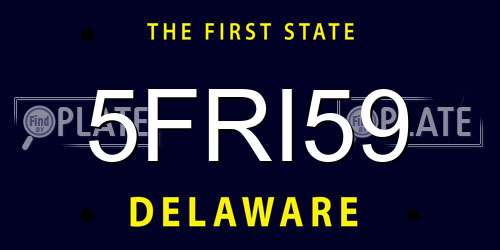 5FRI59 Delaware License Plate