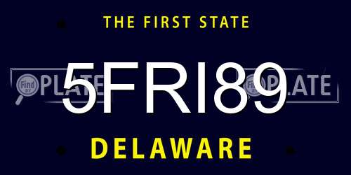 5FRI89 Delaware License Plate