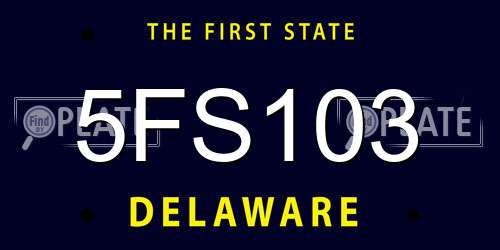 5FS103 Delaware License Plate