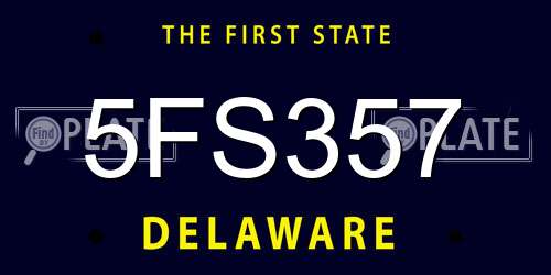 5FS357 Delaware License Plate
