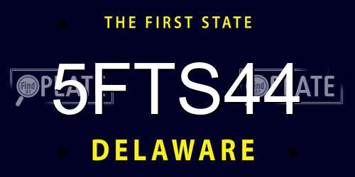 5FTS44 Delaware License Plate