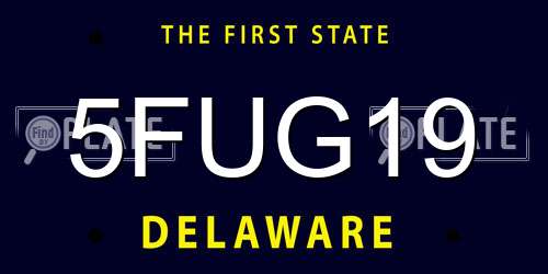 5FUG19 Delaware License Plate