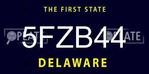 5FZB44 Delaware License Plate