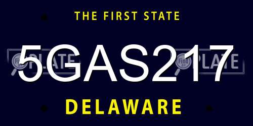 5GAS217 Delaware License Plate