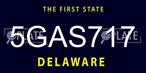 5GAS717 Delaware License Plate