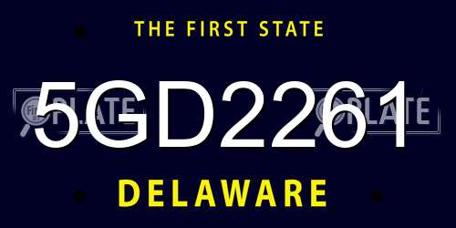 5GD2261 Delaware License Plate
