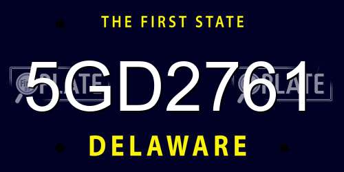 5GD2761 Delaware License Plate