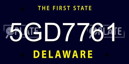 5GD7761 Delaware License Plate