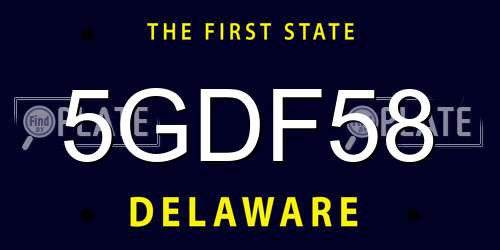 5GDF58 Delaware License Plate