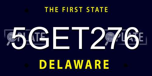 5GET276 Delaware License Plate