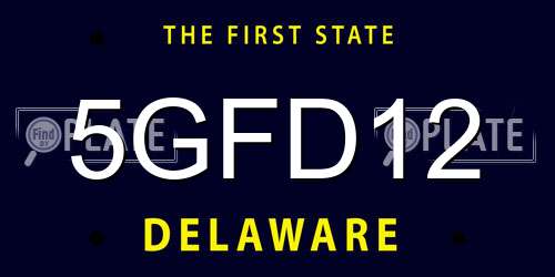 5GFD12 Delaware License Plate