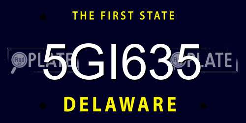 5GI635 Delaware License Plate