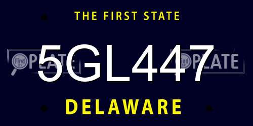 5GL447 Delaware License Plate