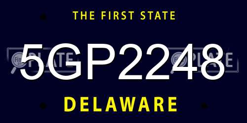 5GP2248 Delaware License Plate