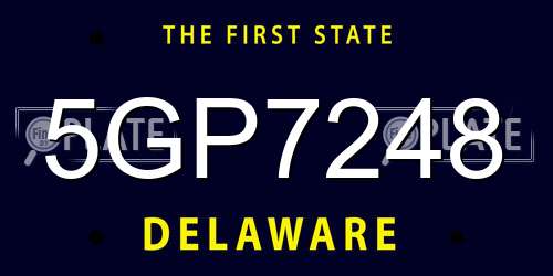 5GP7248 Delaware License Plate
