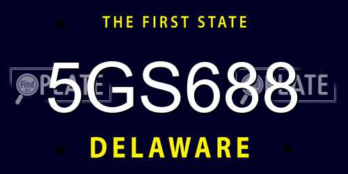 5GS688 Delaware License Plate