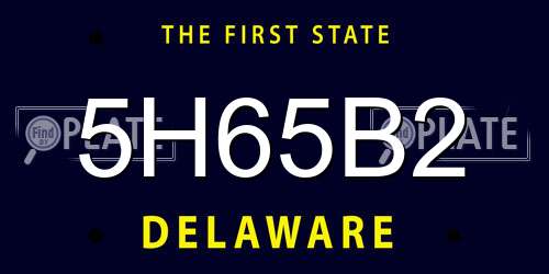 5H65B2 Delaware License Plate