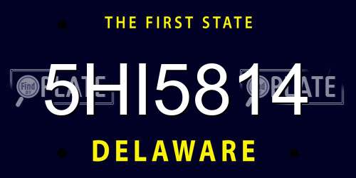 5HI5814 Delaware License Plate