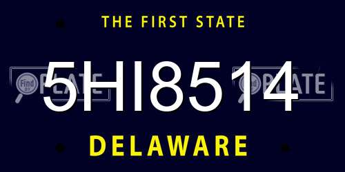 5HI8514 Delaware License Plate
