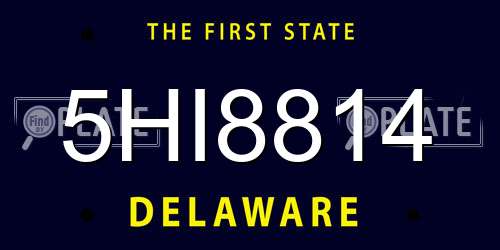 5HI8814 Delaware License Plate