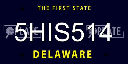 5HIS514 Delaware License Plate