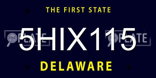 5HIX115 Delaware License Plate
