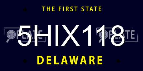 5HIX118 Delaware License Plate