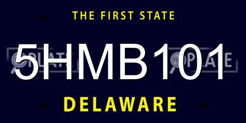 5HMB101 Delaware License Plate