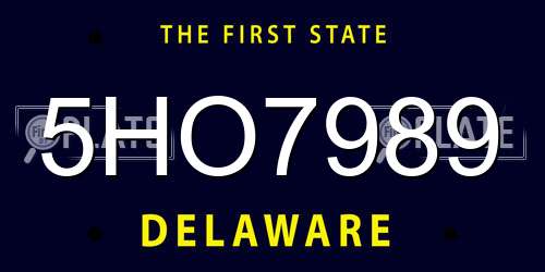 5HO7989 Delaware License Plate