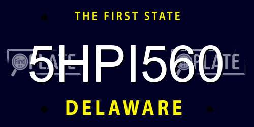 5HPI560 Delaware License Plate